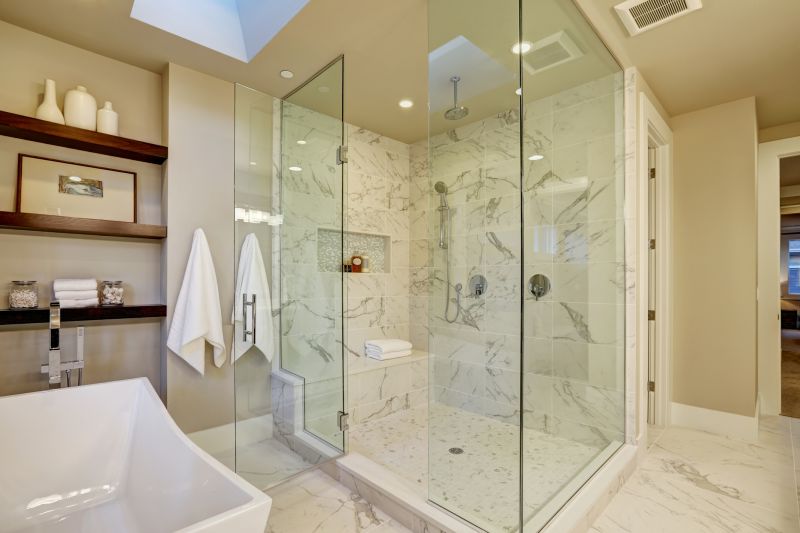Luxury Shower with Stone Accents